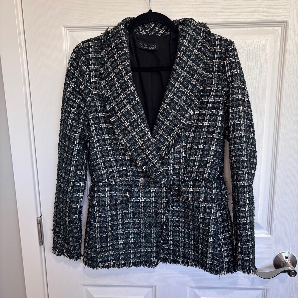 Rachel Zoe Green Tweed Blazer - Picture 3 of 6
